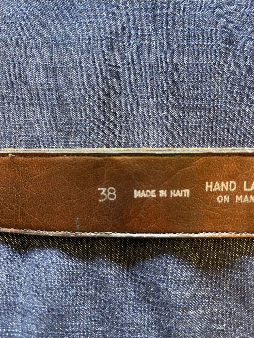 Tony Lama Western Brown Belt with Large German Silver Buckle - Picture 5 of 7